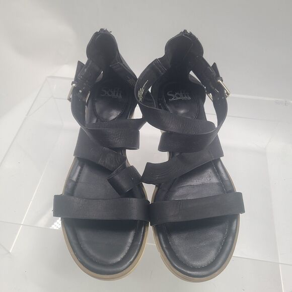 Sofft Shoes - Sofft Starla Ankle Strap Sandal Black Leather Sandals Women's US SZ 11 M